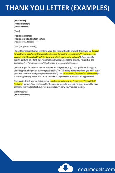 thank you letter