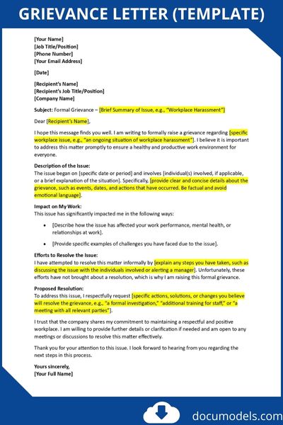 grievance letter