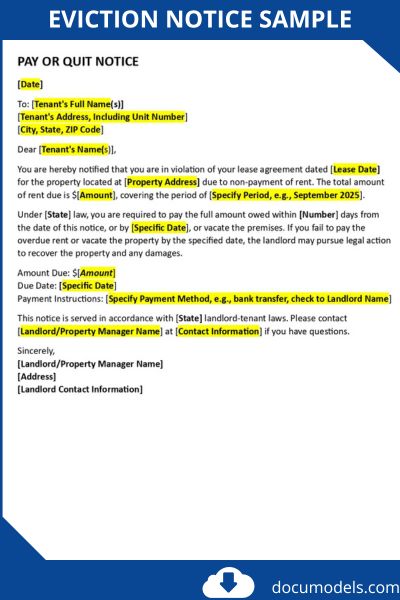 Eviction Notice Sample