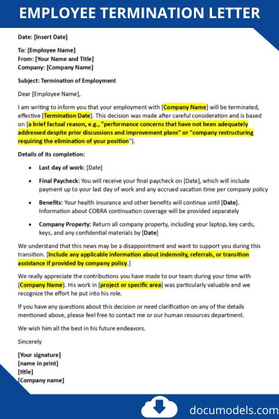 Employee Termination Letter