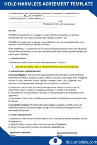 Hold Harmless Agreement Template: Printable PDF + How to Use