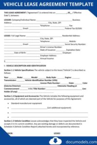 Vehicle Lease Agreement: What You Should Know + free template