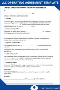 Free LLC Operating Agreement Template: Guide + Sample