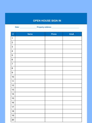 format Open House Sign In