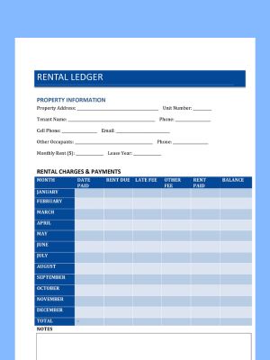 format Rent Ledger