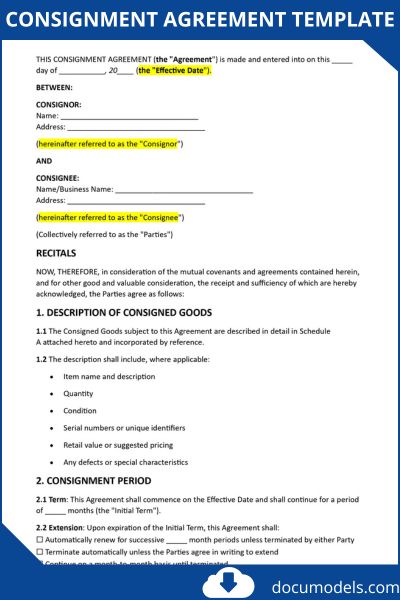 Consignment Agreement Template