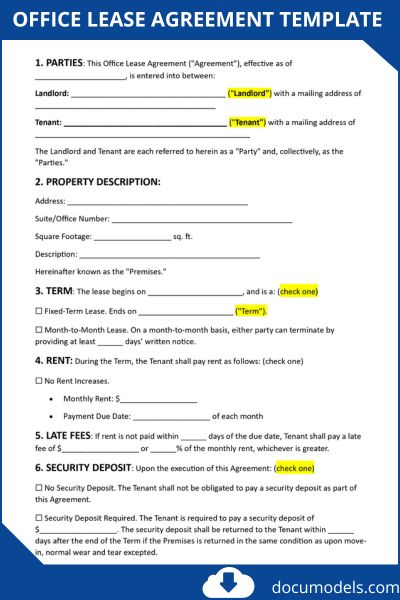 Office Lease Agreement Template