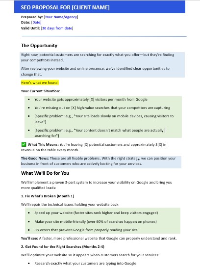 sample of seo proposal