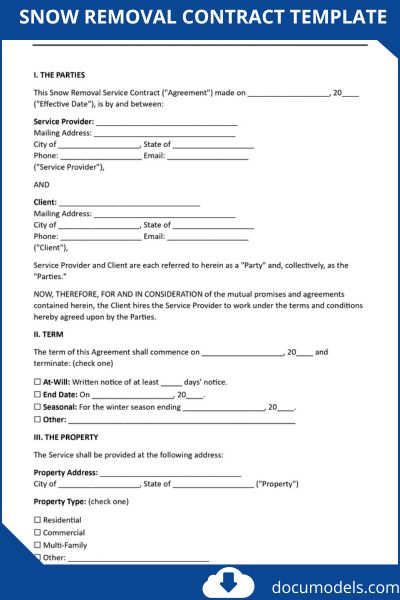 snow removal contract