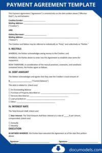Simple Payment Agreement Template: Free, Easy-to-Use Word Format